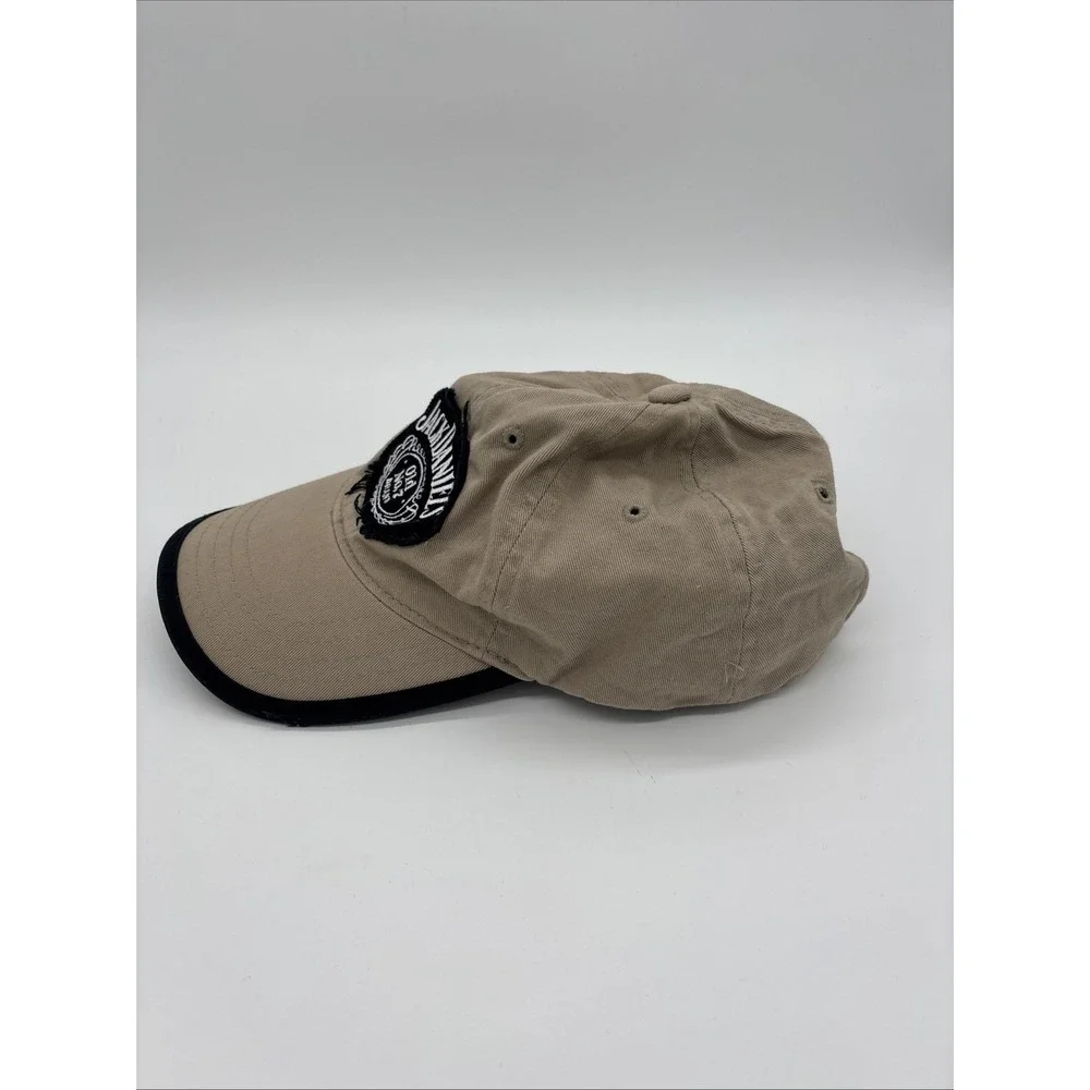 Jack Daniels Old No. 7 Distressed‎ Bill Strap Back Hat - Khaki EUC